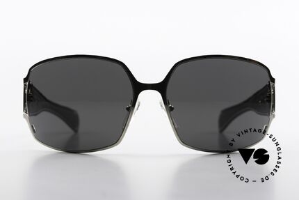 Chrome Hearts Poon I Biker Shades Leather Temples, model POON I in color SS-BLK (Shiny Silver-Black), Made for Men and Women