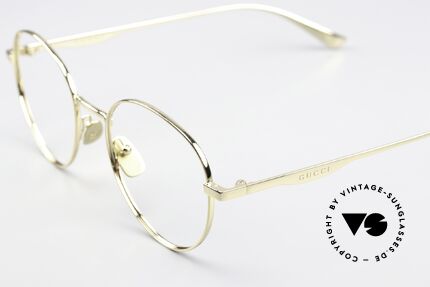 Gucci GG0337O Panto Frame Unisex 53mm, gold-plated metal frame, made in Japan quality, Made for Men and Women
