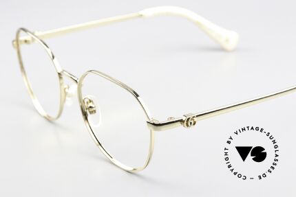 Gucci GG1145O Ladies Panto Glasses 50mm, gold-plated metal frame, made in Japan quality, Made for Women