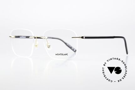 Montblanc MB0222O Rimless Glasses Gold-Plated, very elegant men's eyeglasses; timeless luxury specs, Made for Men