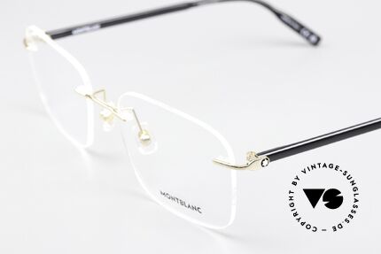 Montblanc MB0222O Rimless Glasses Gold-Plated, gold-plated rimless frame can be glazed optionally, Made for Men
