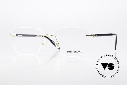 Montblanc MB0222O Rimless Glasses Gold-Plated Details