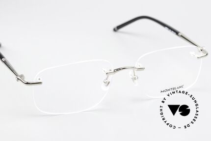 Montblanc MB0071O Rimless Frame Made In Japan, the lens shape can be changed (and thus also the size), Made for Men
