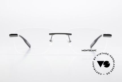 Montblanc MB0088O Men's Frame Rimless Gunmetal, characteristical MontBlanc design in gunmetal / black, Made for Men