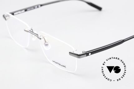 Montblanc MB0088O Men's Frame Rimless Gunmetal, rimless frame can be glazed optionally; made in Japan, Made for Men