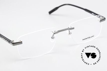 Montblanc MB0088O Men's Frame Rimless Gunmetal, the lens shape can be changed (and thus also the size), Made for Men