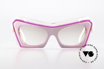 Christian Roth 13120 Pop Culture Shades 1985, Series "V" in Crystal / Fluo Pink And White, Made for Women