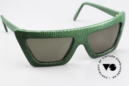 Christian Roth KL 1987 Genuine Green Lizard Skin, unworn model; Optical Affairs unique piece, Made for Women