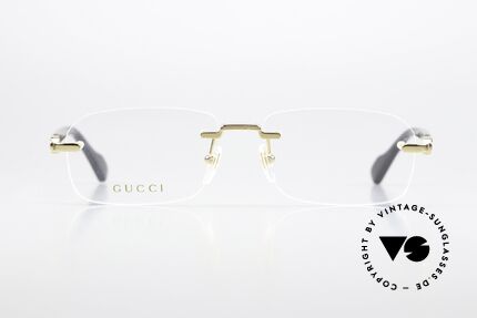 Gucci GG1221O Rimless Spec Unisex Gold, rimless eyewear, rather a gentlemen's model, Made for Men and Women