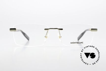 Montblanc MB0055O Noble Men's Frame Rimless, characteristical Mont Blanc design in gold / tortoise, Made for Men