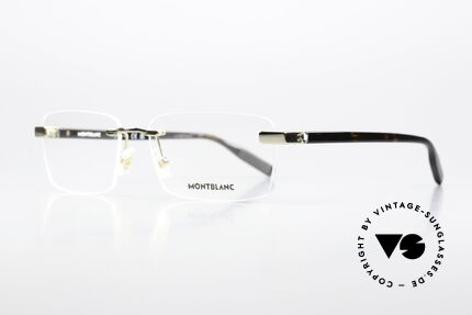 Montblanc MB0055O Noble Men's Frame Rimless, very elegant men's eyeglasses; timeless luxury specs, Made for Men