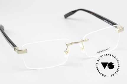 Montblanc MB0055O Noble Men's Frame Rimless, the lens shape can be changed (and thus also the size), Made for Men