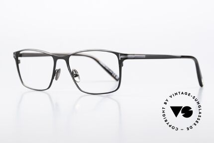 Tom Ford TF5935 Square Full Rimmed Titan, leightweight TITANIUM frame, matt black / silver, Made for Men