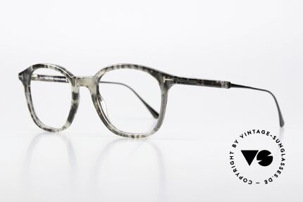 Tom Ford TF5484 Men's Eyewear Titanium, interesting color (marbled gray) and frame shape, Made for Men