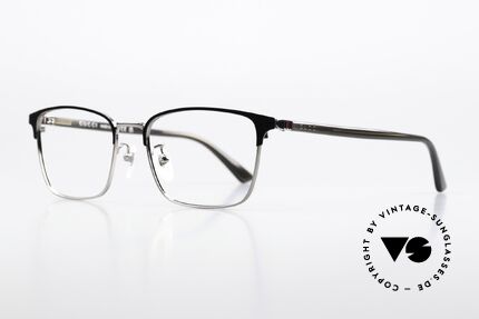 Gucci GG1124OA Men's Eyeglasses Square, square metal frame in silver / black / dark brown, Made for Men