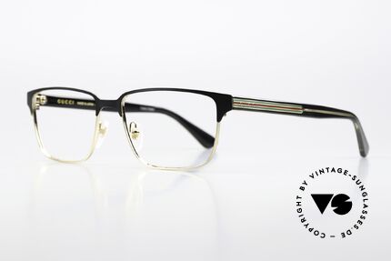 Gucci GG0383O Square Eyeglasses Men, square metal frame in gold / black / green / red, Made for Men