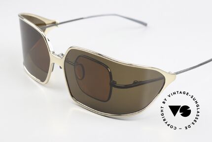 Christian Roth 14004 Pure Titanium Made In Japan, with a large wrap-around sun clip; polarized, 100%, Made for Men and Women