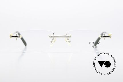 Fred Aberdeen Striking Square Lens Shape, precious frame: platinum-plated and gold-plated, Made for Men