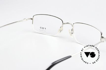 Fred Manhattan N2 Nylor Frame Platinum, lens height = 30mm (just suitable for progressive lenses), Made for Men and Women