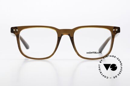 Montblanc MB0256O Men's Frame Square Acetate, characteristical MONT BLANC Logo as temple decor, Made for Men