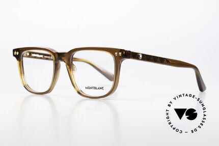 Montblanc MB0256O Men's Frame Square Acetate, elegant men's eyeglasses; timeless acetate eyewear, Made for Men