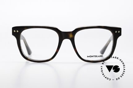 Montblanc MB0321O Square Men's Frame Acetate, characteristical MONT BLANC Logo as temple decor, Made for Men