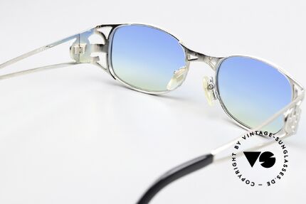 Jean Paul Gaultier 58-5101 Designer Sunglasses 1995, with fancy blue-yellow gradient sun lenses; 100% UV, Made for Men and Women