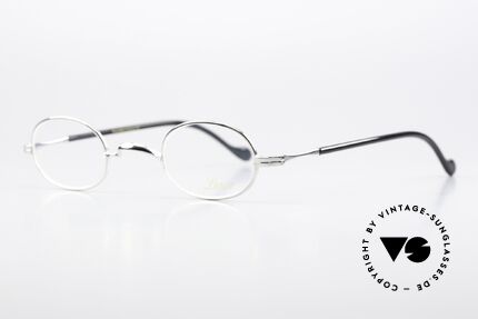 Lunor II A 08 Oval Frame Acetate Temples, plain design with a W-shaped bridge, platinum-plated, Made for Men and Women