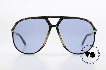 Alpina M1 Ultra Rare Blue Sun Lenses, black frame + gold ornamental cover & 24 screws, Made for Men