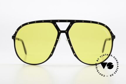 Alpina M1 Amber Kalichrome Lenses, completely black frame with 24 golden screws, Made for Men