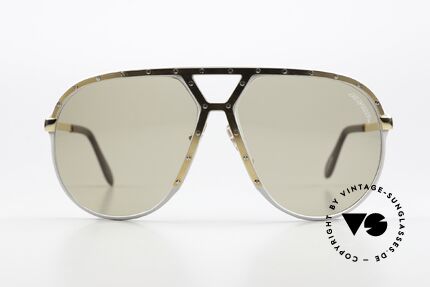 Alpina M1 Legendary 80's Sunglasses, silver frame with golden cover and silver screws, Made for Men