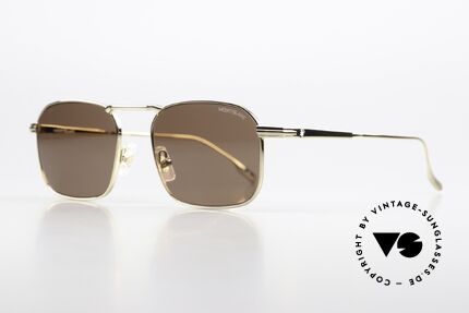 Montblanc MB0218S Men's Sunglasses Square, gold-plated full rimmed metal frame, made in Italy, Made for Men