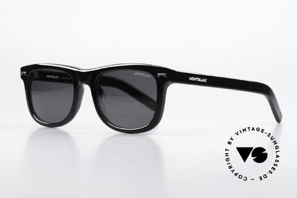 Montblanc MB0260S Square Sunglasses Acetate, black, full rimmed ACETATE frame, made in Italy, Made for Men