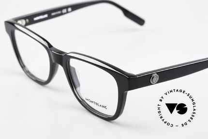 Montblanc MB0178O Full Rim Eyeglasses Black, but also an eye-catcher as striking ladies' eyeglasses, Made for Men