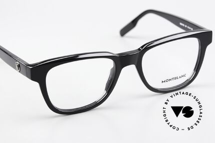 Montblanc MB0178O Full Rim Eyeglasses Black, medium frame (135mm width) can be glazed optionally, Made for Men