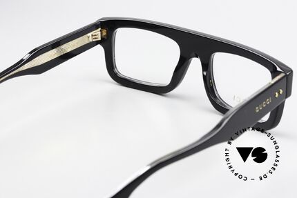 Gucci GG1085O Thick Black Frame Gold Logo, frame can be fitted with any lenses (varifocal), Made for Men