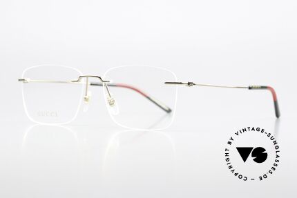 Gucci GG0399O Rimless Frame Made In Italy, very elegant men's eyeglasses; timeless luxury specs, Made for Men