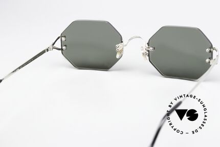 Cartier Rimless Octag One Of A Kind Platinum, with new CR39 UV400 lenses in gray-green G15 color, Made for Men and Women