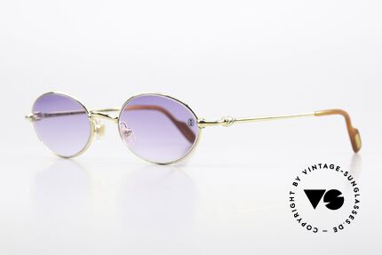 Cartier Filao - S Small Oval 90s Shades 22ct, costly 22ct gold-plated frame & 100% UV protection, Made for Men and Women