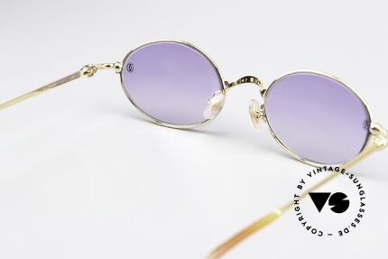 Cartier Filao - S Small Oval 90s Shades 22ct, the metal frame can be glazed with lenses of any kind, Made for Men and Women