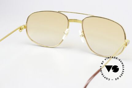 Cartier Romance Santos - L Luxury Sunglasses 1980's, new ORANGE-gradient sun lenses (also wearable at night), Made for Men