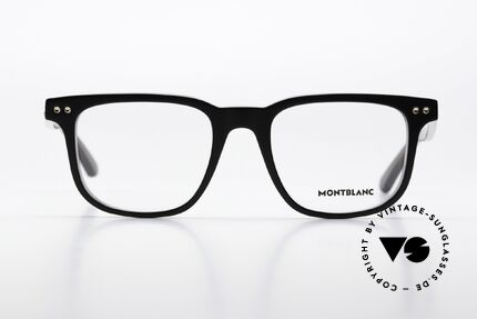 Montblanc MB0256O Men's Full Rim Frame Black, characteristical MONT BLANC Logo as temple decor, Made for Men