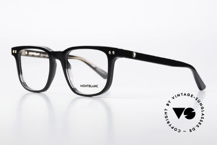 Montblanc MB0256O Men's Full Rim Frame Black, elegant men's eyeglasses; timeless acetate eyewear, Made for Men