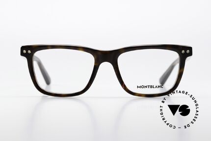 Montblanc MB0322O Full Rim Acetate Tortoise, characteristical MONT BLANC Logo as temple decor, Made for Men and Women