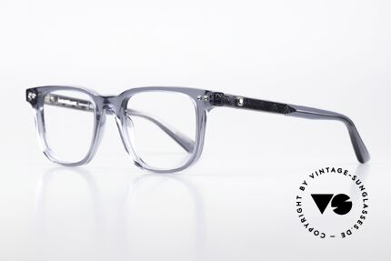 Montblanc MB0256O Bluish Gray Acetate Frame, elegant men's eyeglasses; timeless acetate eyewear, Made for Men