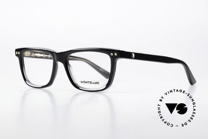 Montblanc MB0322O Square Black Eyeglasses, elegant men's eyeglasses; timeless acetate eyewear, Made for Men and Women