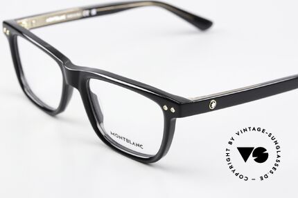 Montblanc MB0322O Square Black Eyeglasses, but also an eye-catcher as striking ladies' eyeglasses, Made for Men and Women