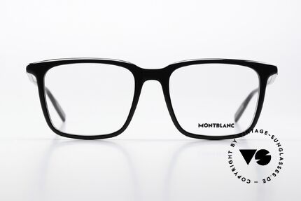 Montblanc MB0011O Black Frame In Large Size, characteristical MONT BLANC Logo as temple decor, Made for Men