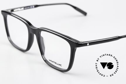 Montblanc MB0011O Black Frame In Large Size, but also an eye-catcher as striking ladies' eyeglasses, Made for Men