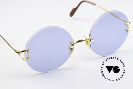 Cartier Madison 55 Customized 55mm Lenses, precious round designer frame; 22ct gold-plated, Made for Men and Women